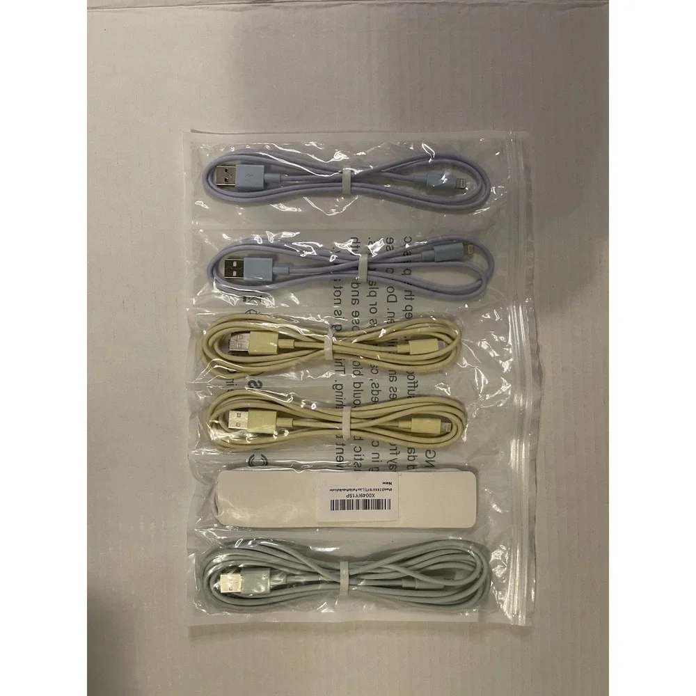 4 Pack MFi Certified USB-A to Lightning Cable Set Fast Charge & Sync Pastel